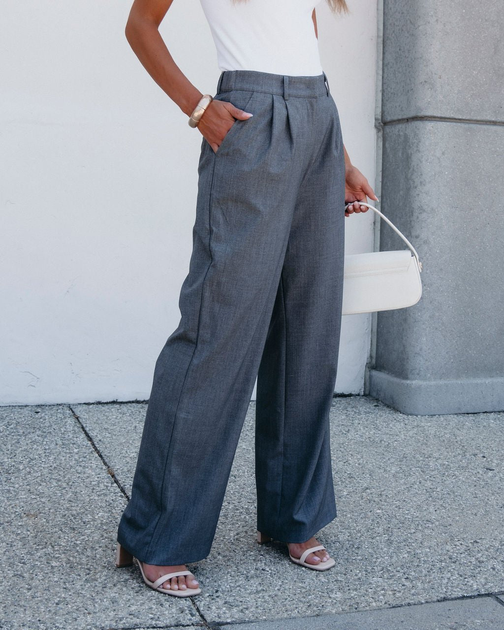 On Your Way Grey Pleated Trousers - Magnolia Boutique