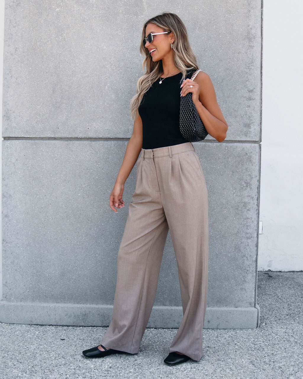 On Your Way Neutral Beige Pleated Trousers - Magnolia Boutique