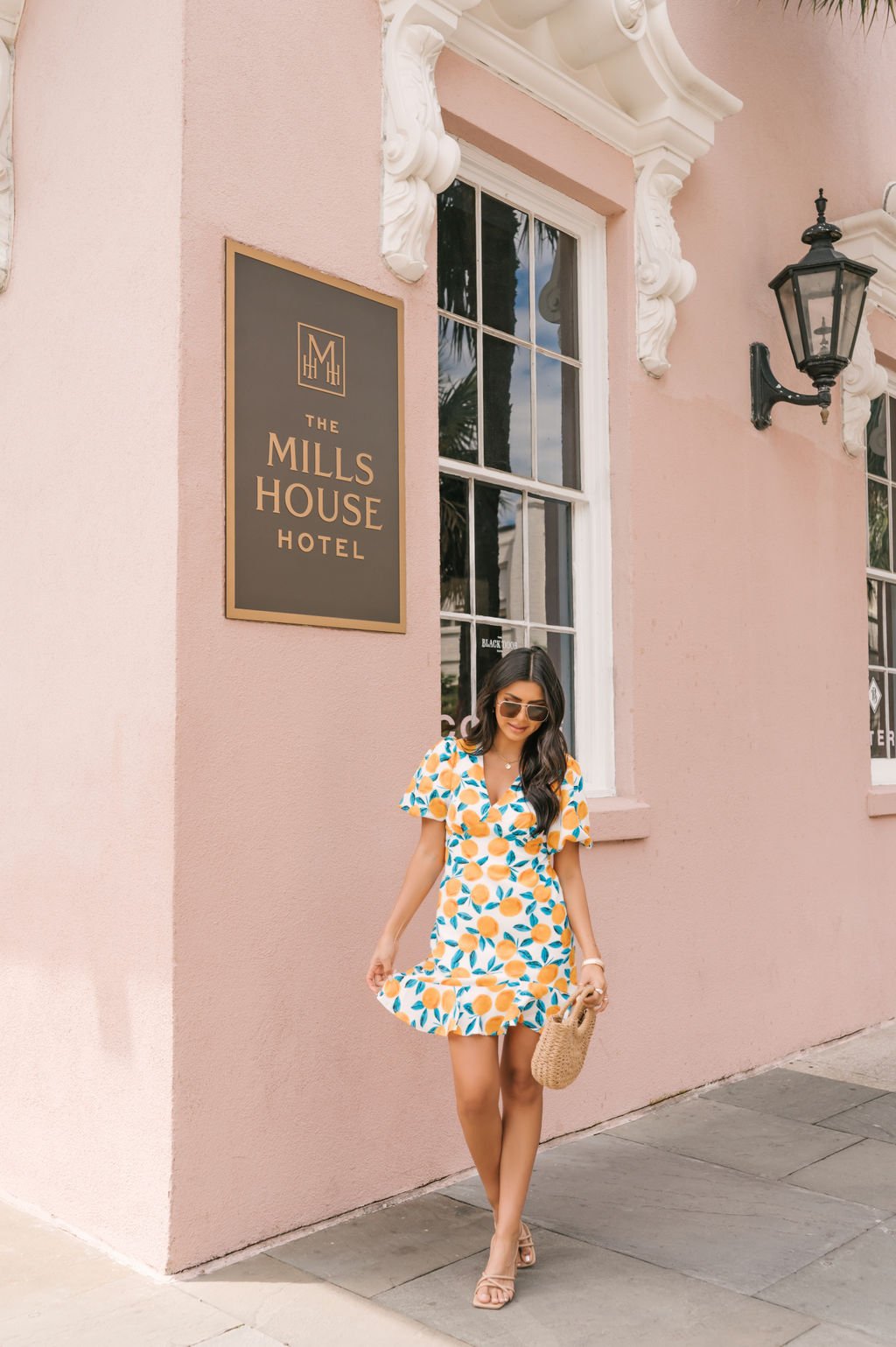 Orange Citrus Print Mini Dress - Magnolia Boutique