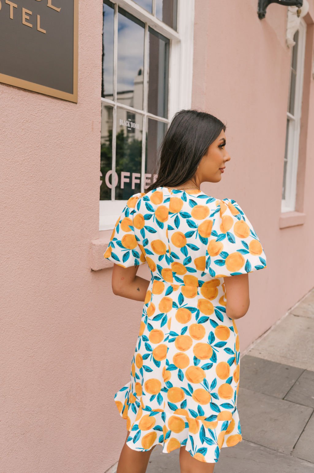 Orange Citrus Print Mini Dress - Magnolia Boutique