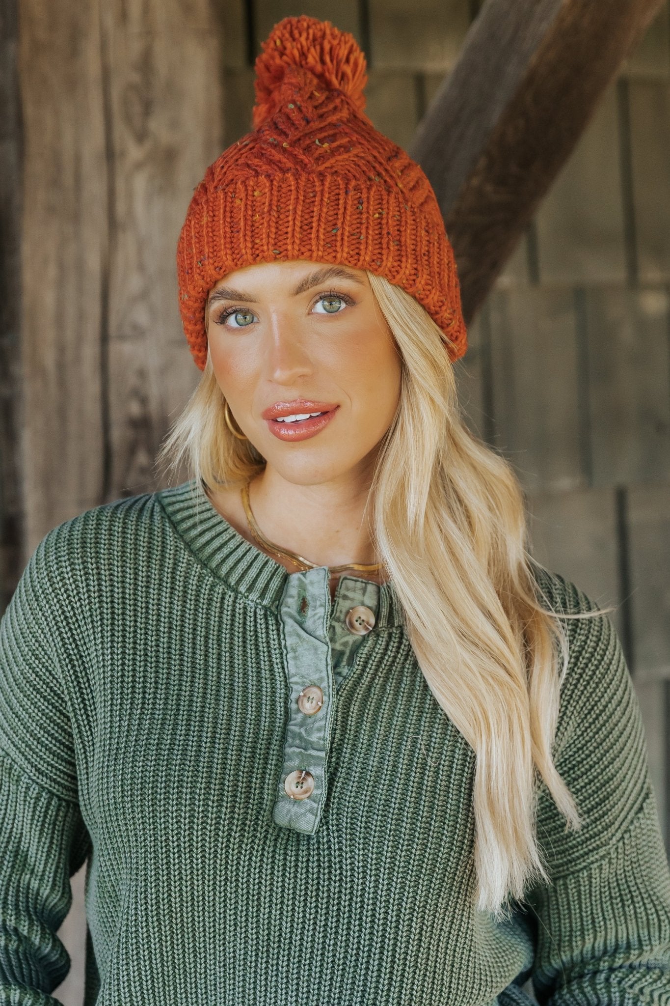 Orange Confetti Pom Pom Beanie - Magnolia Boutique