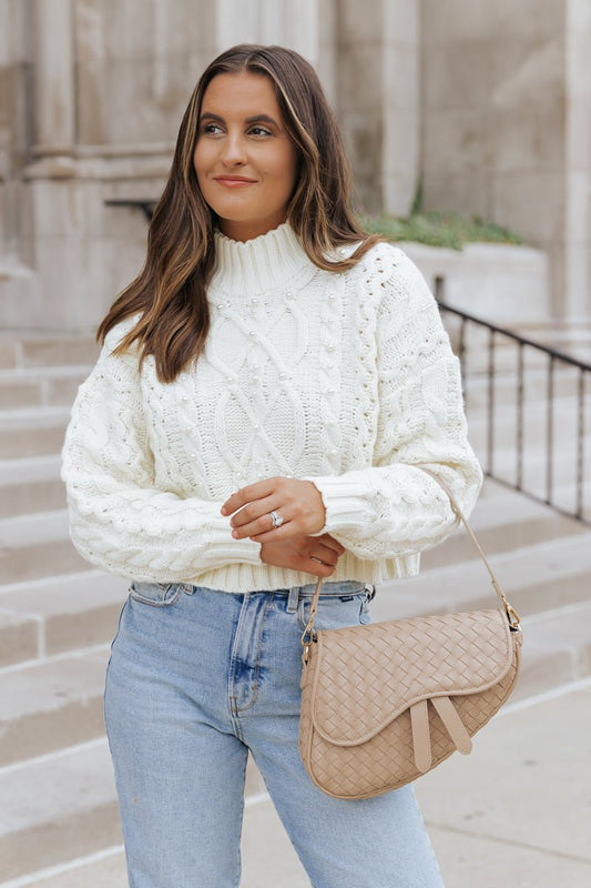 Pearly Cream Cable Knit Sweater - FINAL SALE - Magnolia Boutique