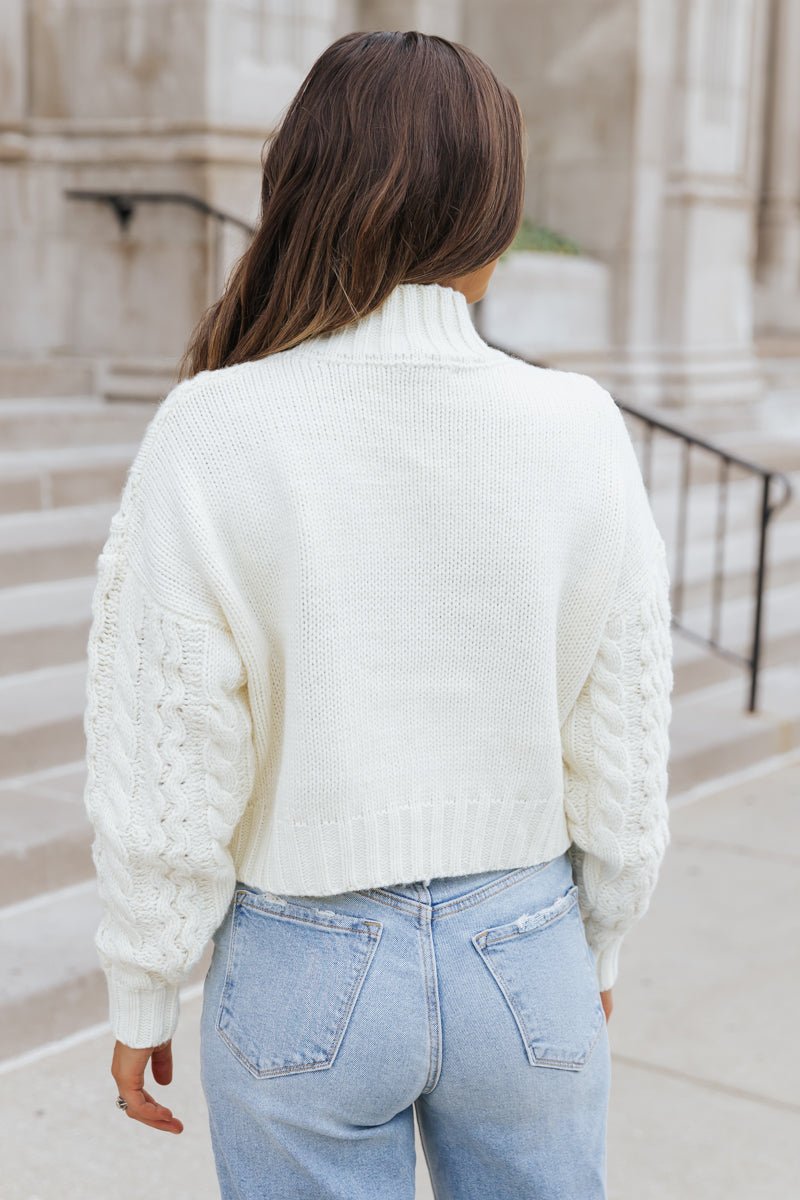 Pearly Cream Cable Knit Sweater - FINAL SALE - Magnolia Boutique