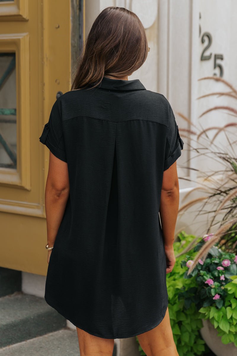 Perfect Match Black Shirt Dress - Magnolia Boutique