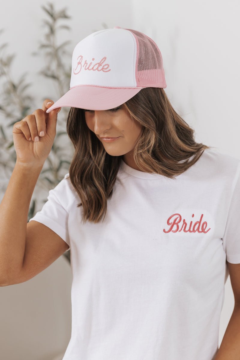Pink Bridal Western Trucker Hat | Pre Order - Magnolia Boutique