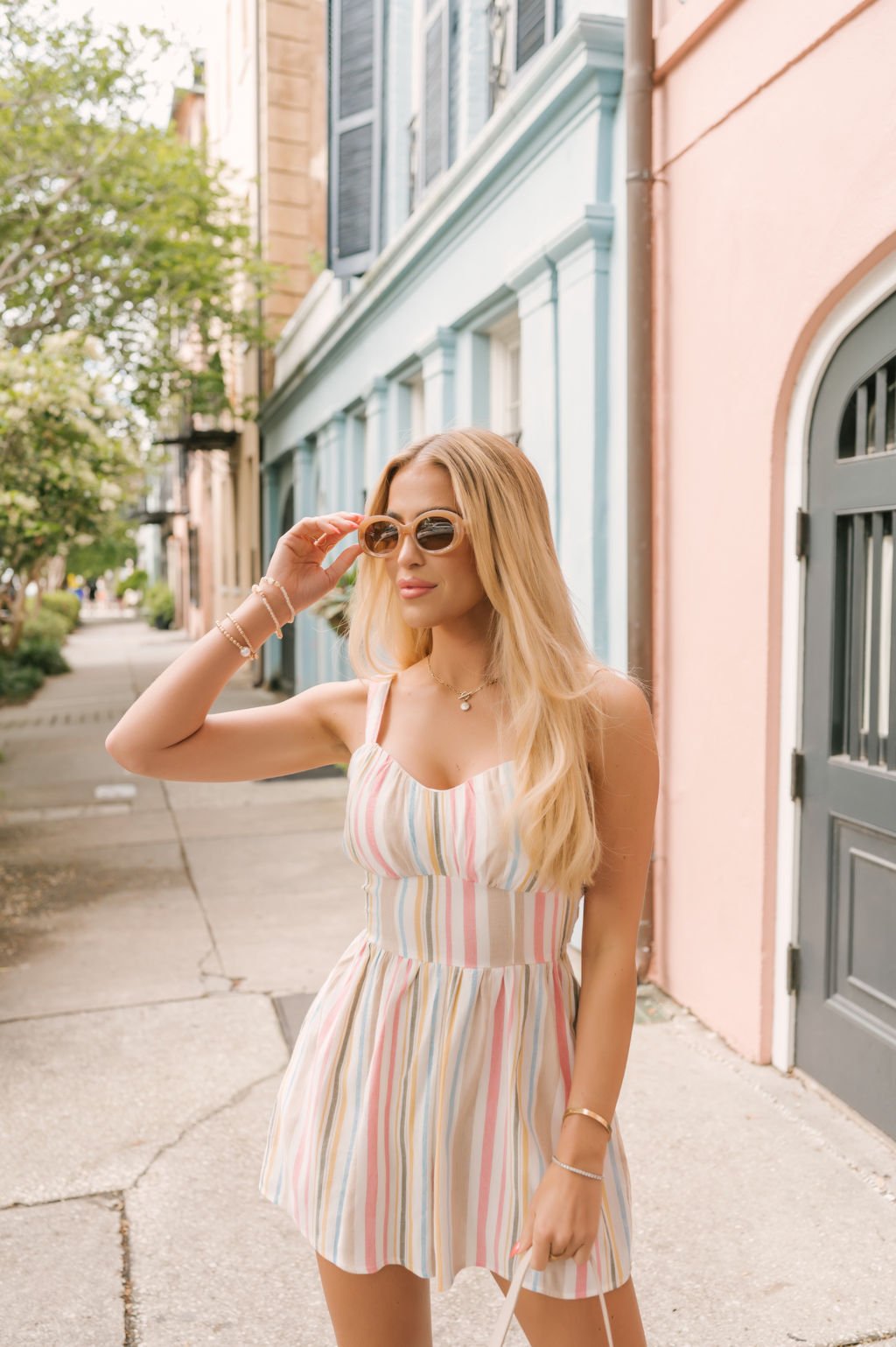 Pink Sweetheart Striped Romper - Magnolia Boutique