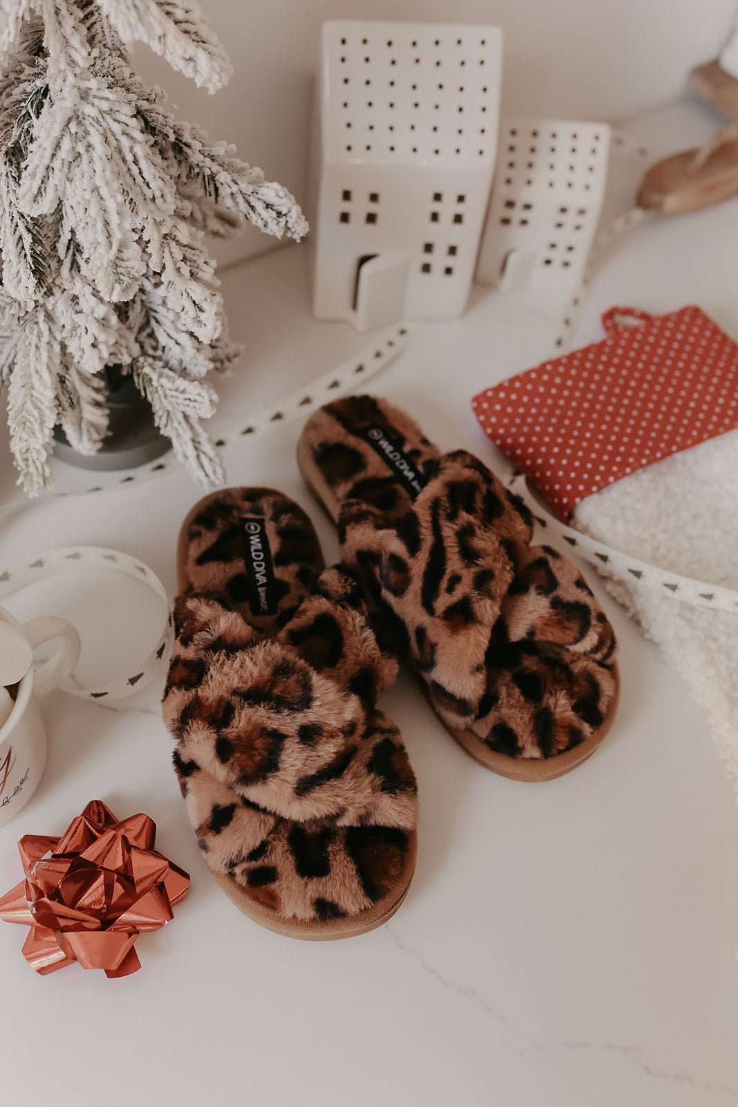 Plush Brown Leopard Slippers - Magnolia Boutique