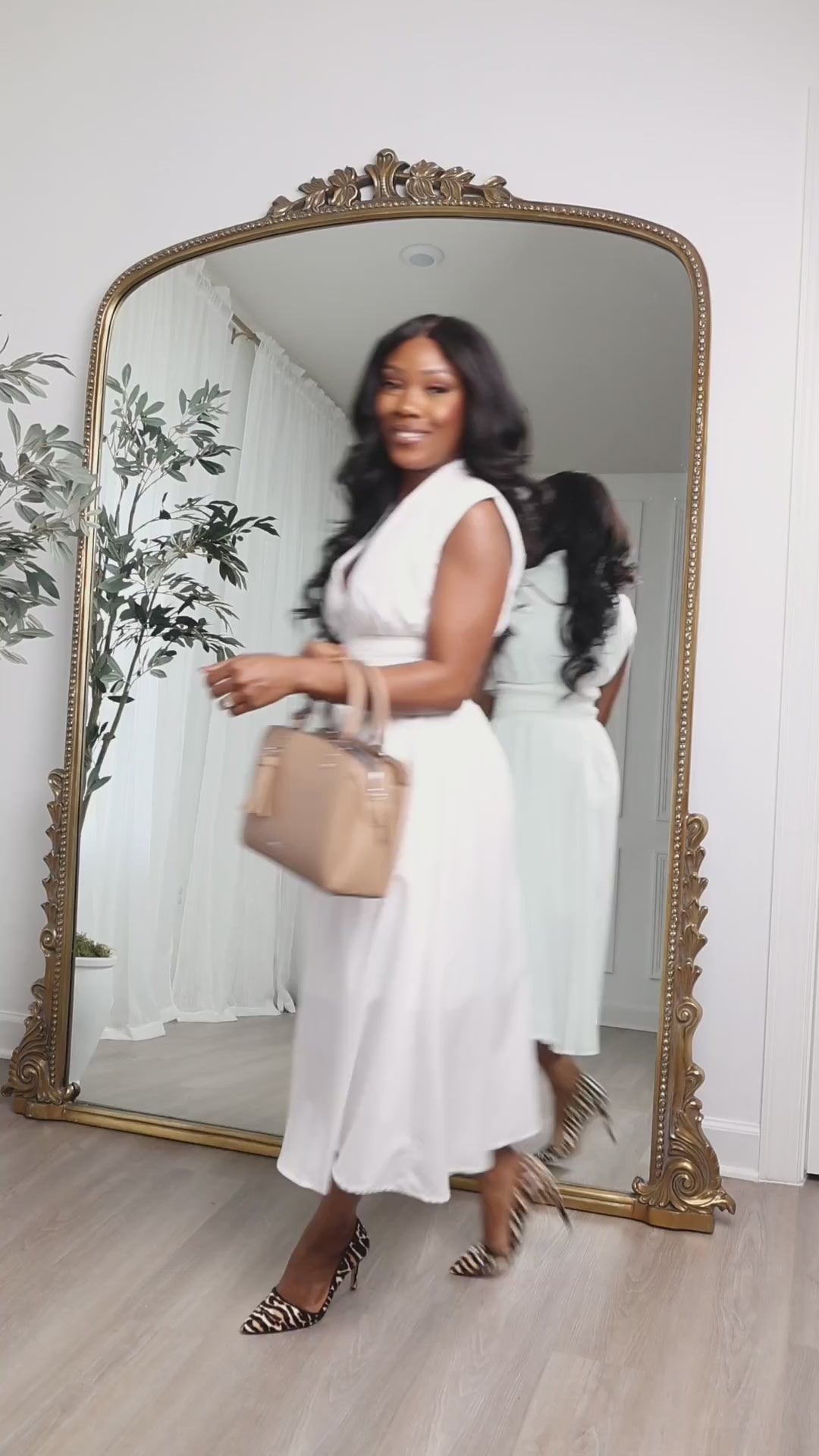 Solid Zip Up Front Midi Dress - White – Magnolia Boutique