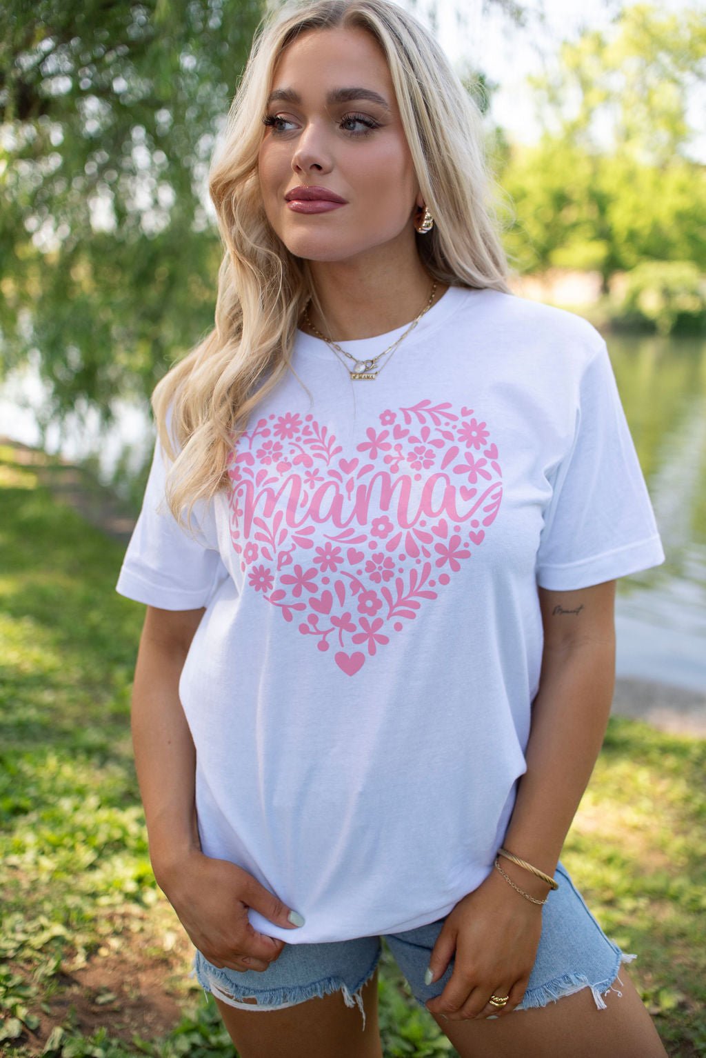 Rachel Rene Pink Mama Heart Graphic Tee - Magnolia Boutique
