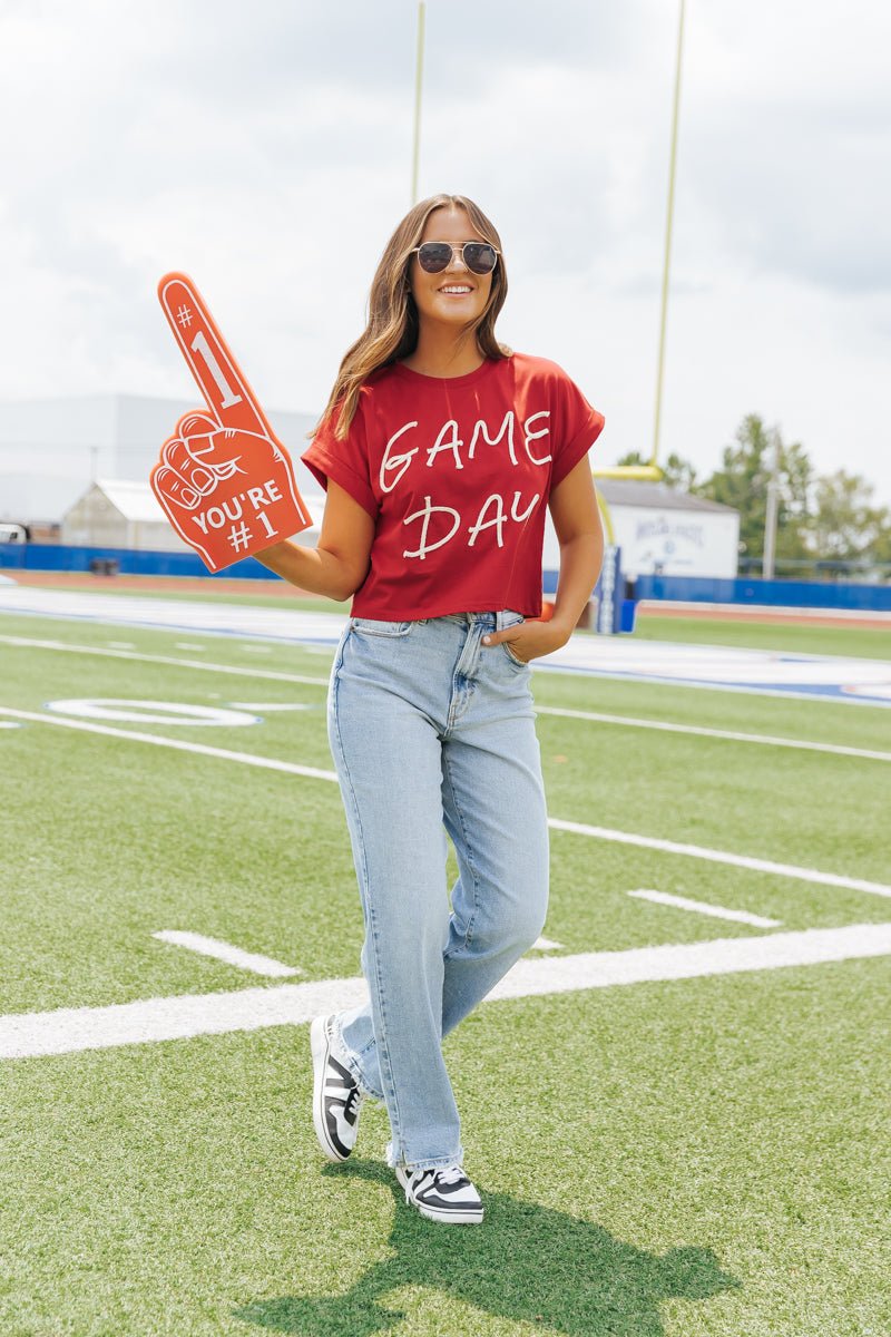 Red and White Game Day T-Shirt - Magnolia Boutique