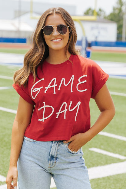 Red and White Game Day T-Shirt - Magnolia Boutique