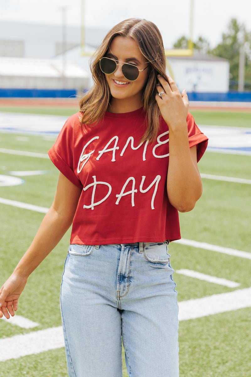 Red and White Game Day T-Shirt - Magnolia Boutique