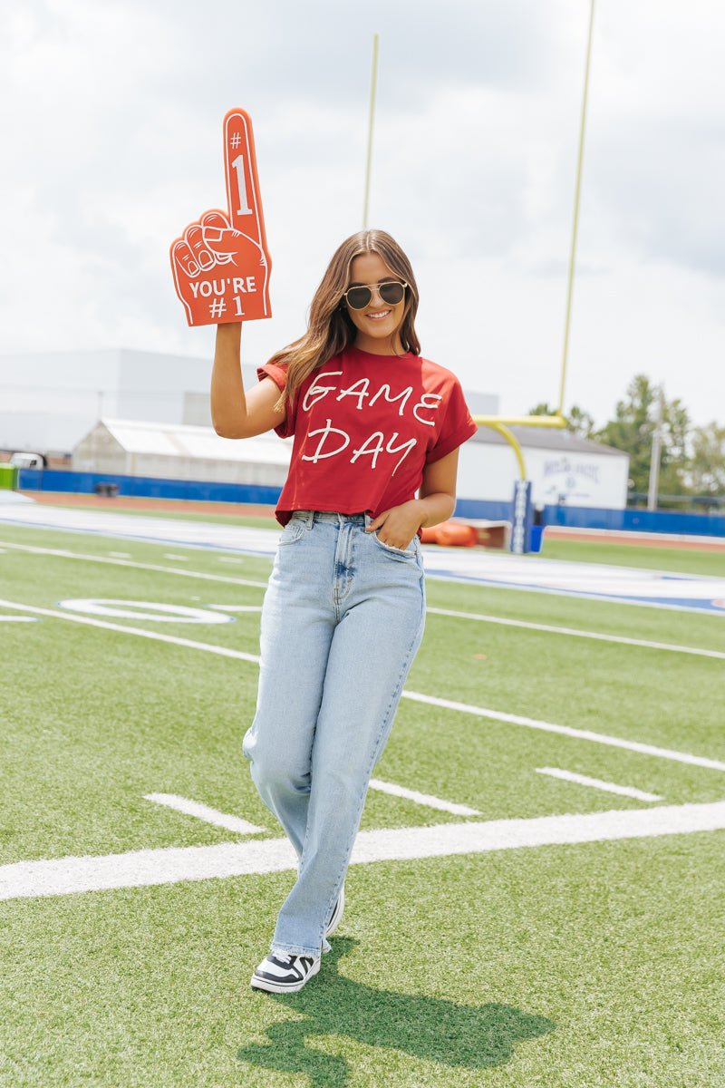 Red and White Game Day T-Shirt - Magnolia Boutique