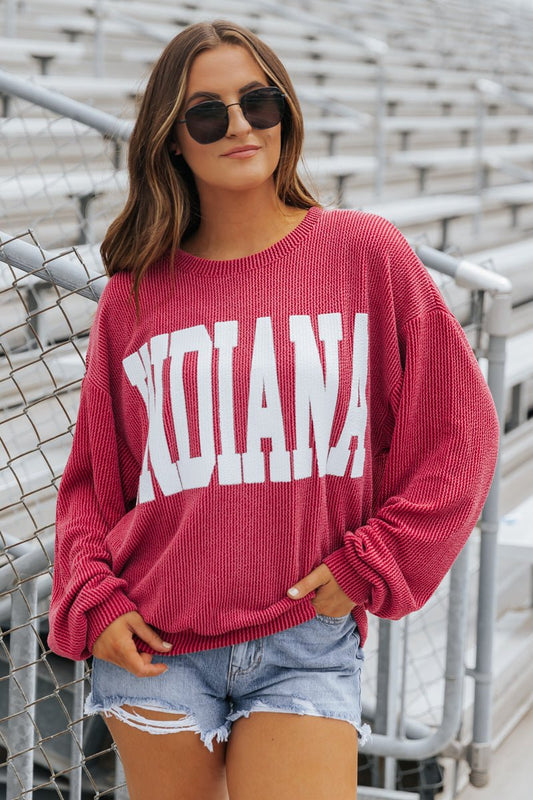 Red "Indiana" Pullover Sweatshirt - Magnolia Boutique