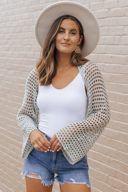 Sage Crochet Cropped Shrug Cardigan | Pre Order - Magnolia Boutique