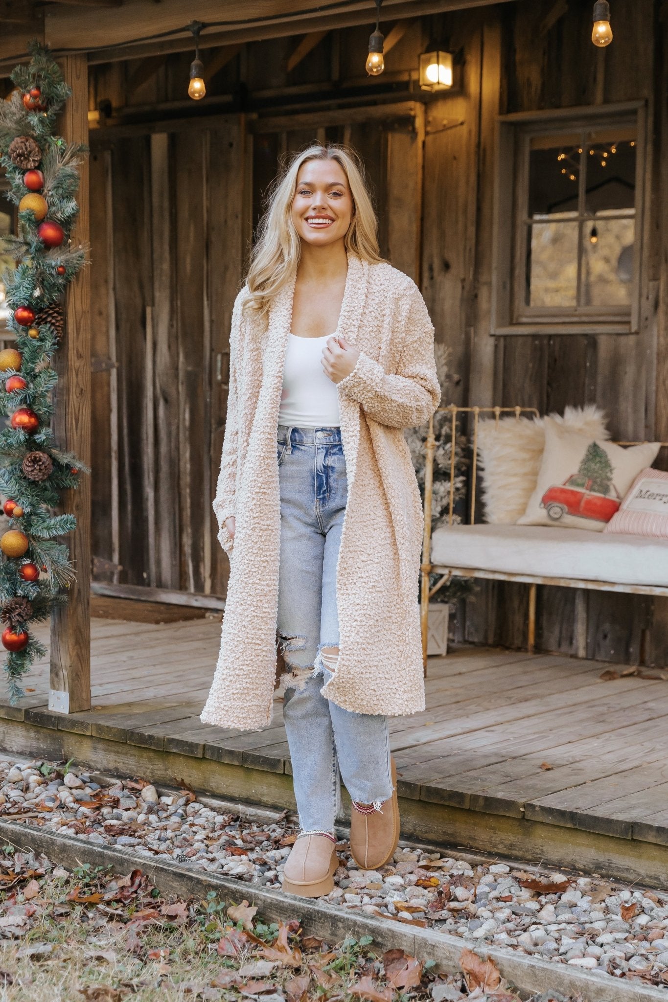 Sand Popcorn Dreamer Cardigan - Magnolia Boutique