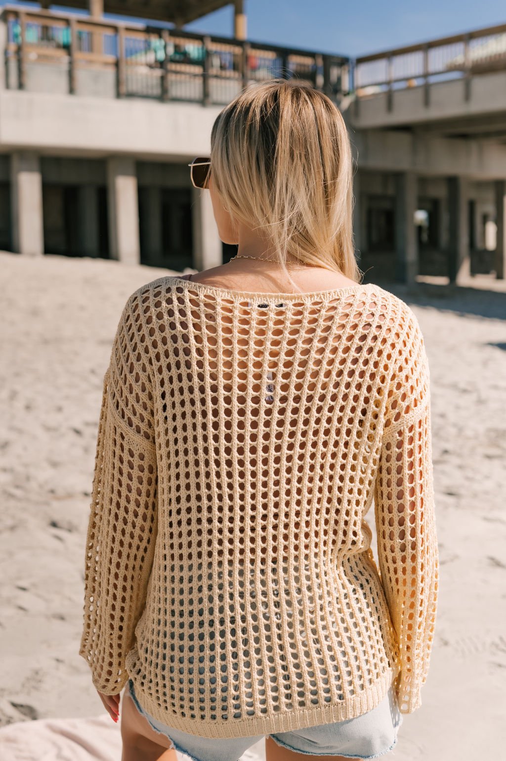 Sandy Beach Long Sleeve Open Knit Top | Pre Order - Magnolia Boutique