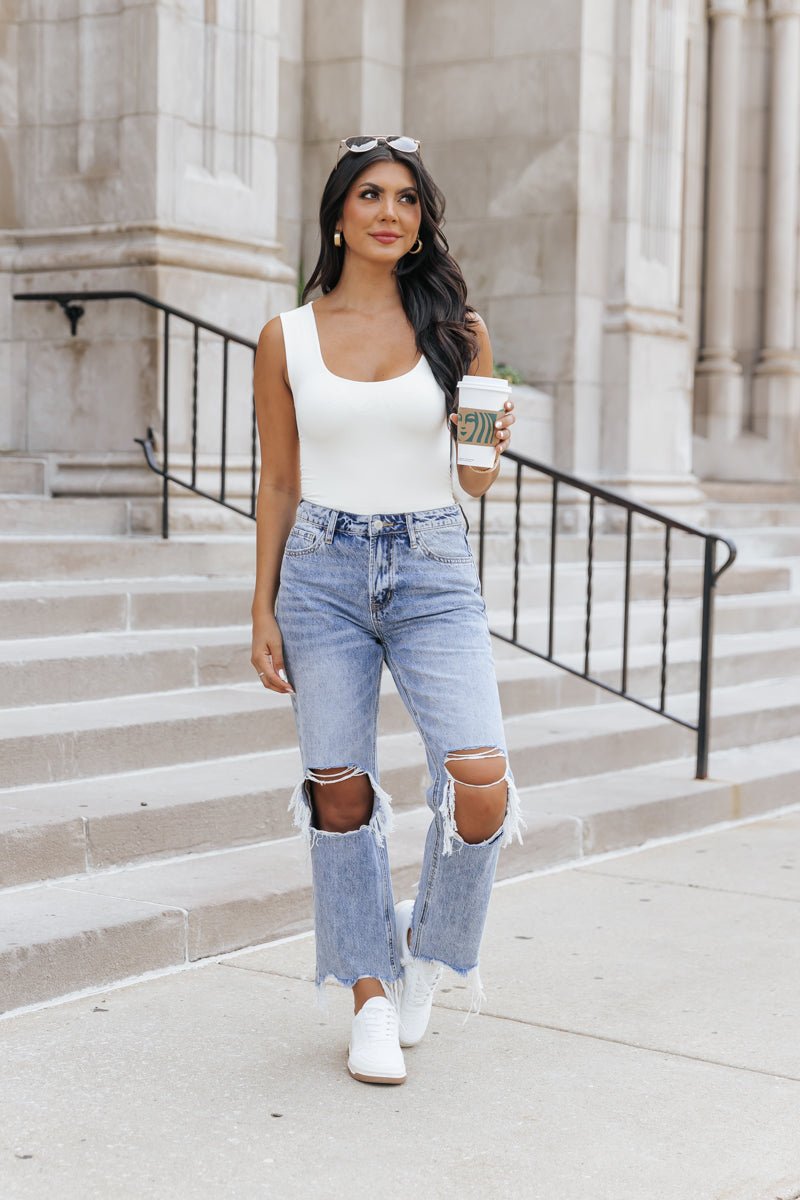 Seamless Double Layered Tank Top - Cream - Magnolia Boutique