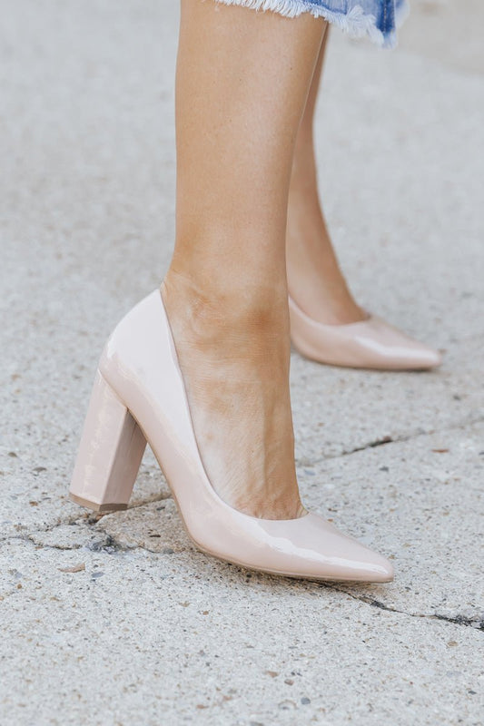 Shelly Nude Block Heel Pumps - Magnolia Boutique