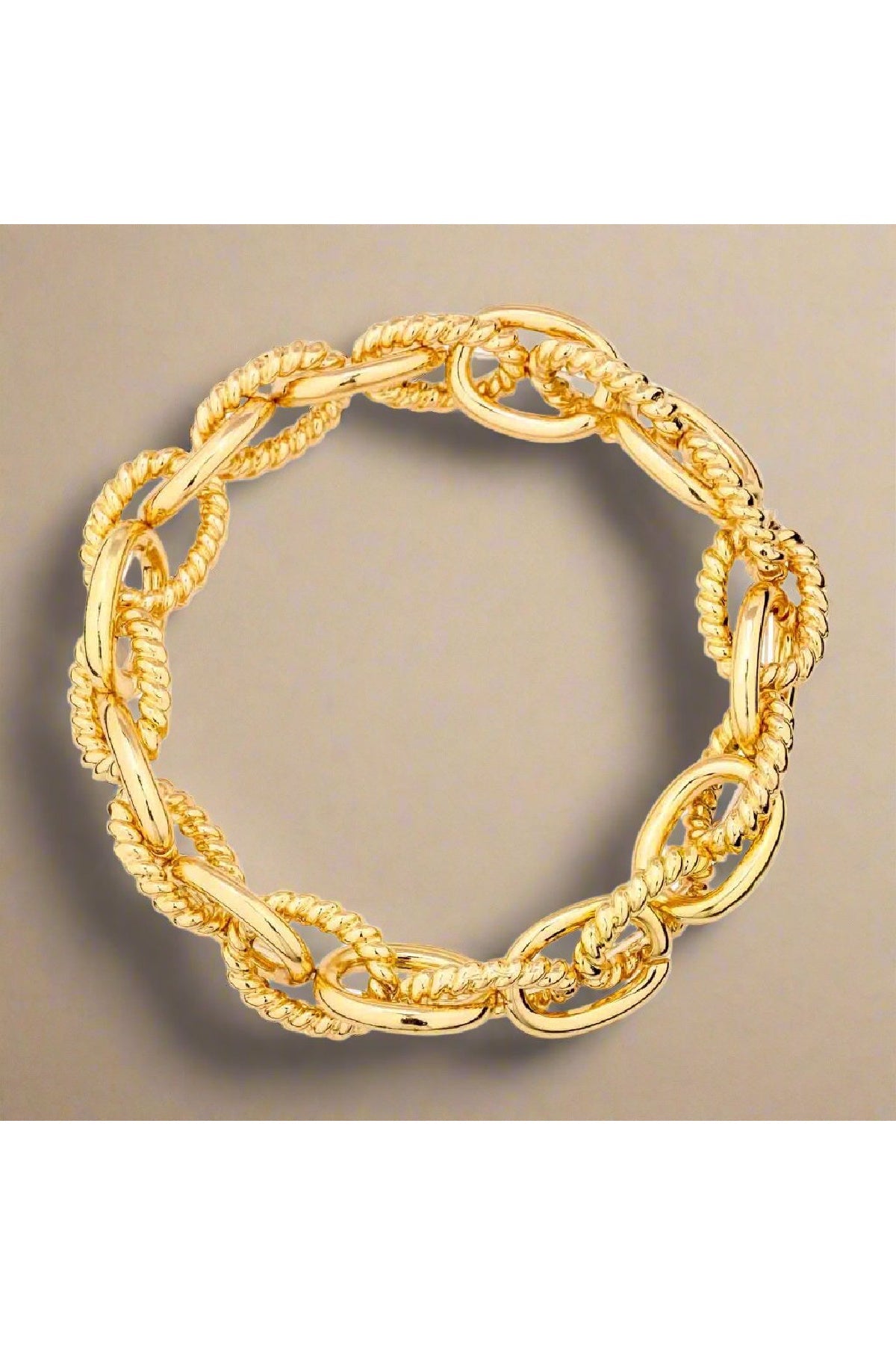 Shiny Gold Textured Stretch Bracelet - Magnolia Boutique