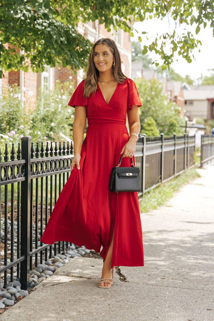 Showstopper Red Slit Maxi Dress - Magnolia Boutique