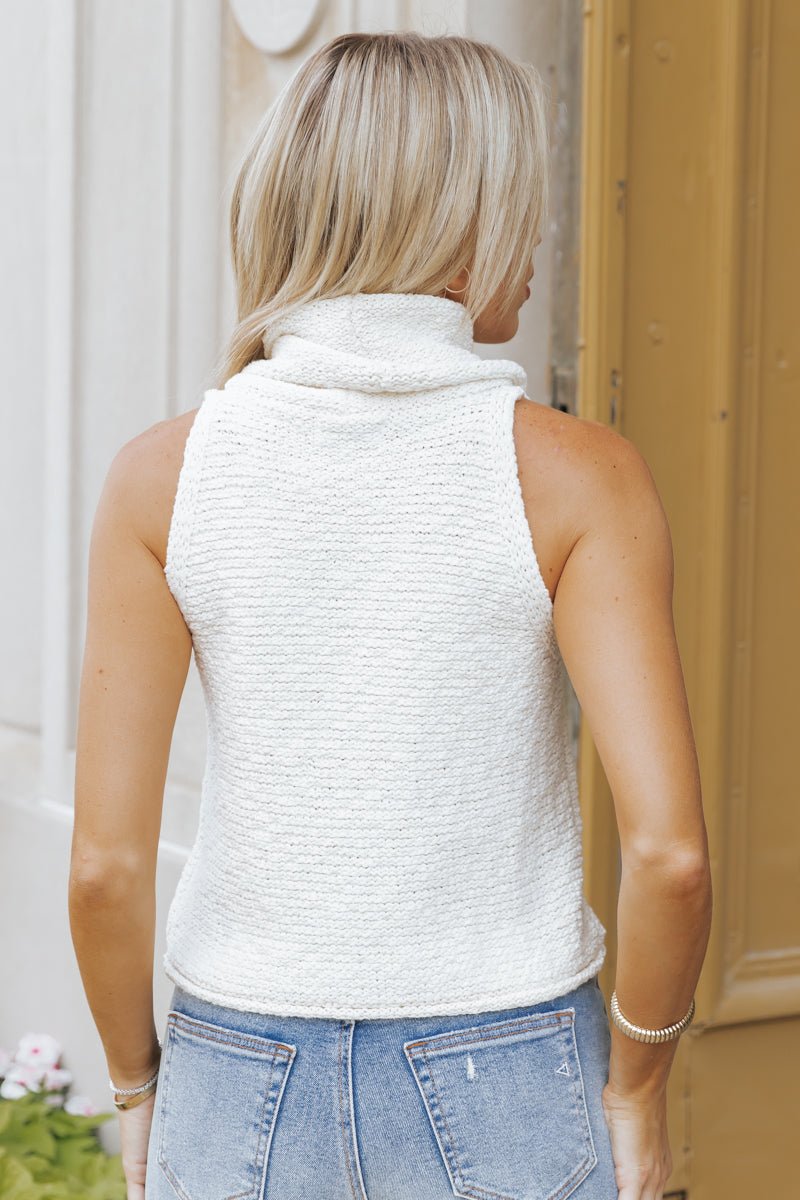 Slouchy Turtleneck Sweater Vest - Ivory - Magnolia Boutique