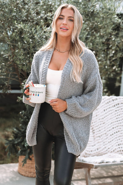 Soft Brushed Grey Cardigan - Magnolia Boutique