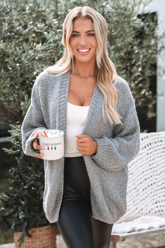 Soft Brushed Grey Cardigan - Magnolia Boutique