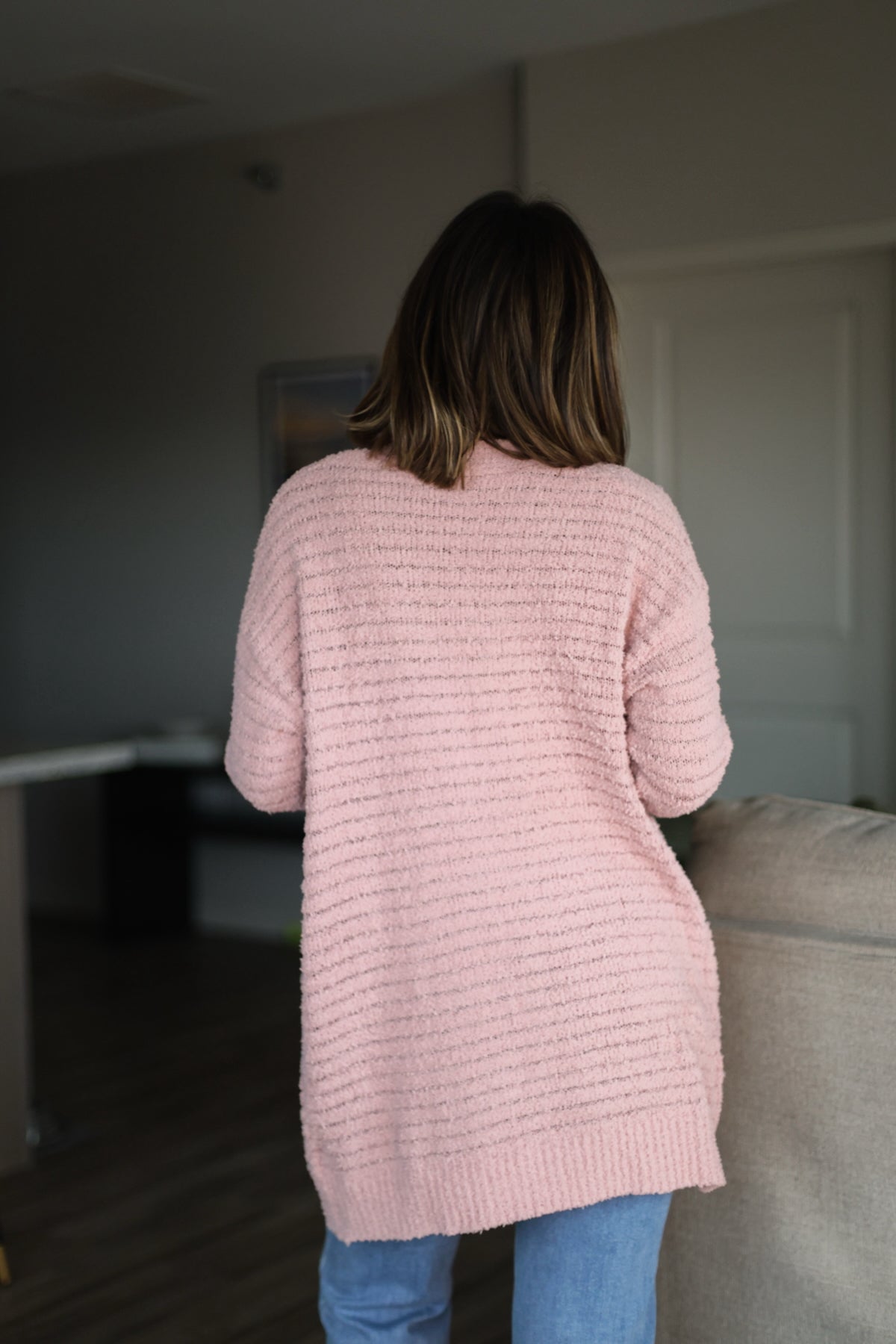 Soft Fuzzy Ribbed Duster Cardigan - Blush | Pre Order - Magnolia Boutique