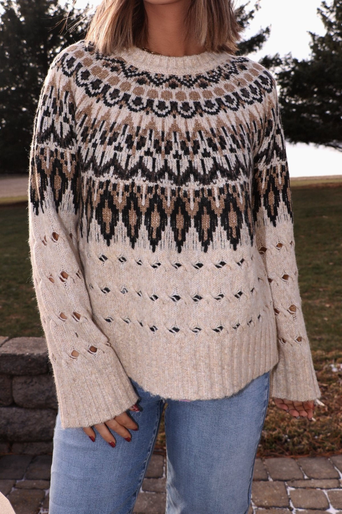 Steve Madden Cream Suzette Fair Isle Sweater - Magnolia Boutique