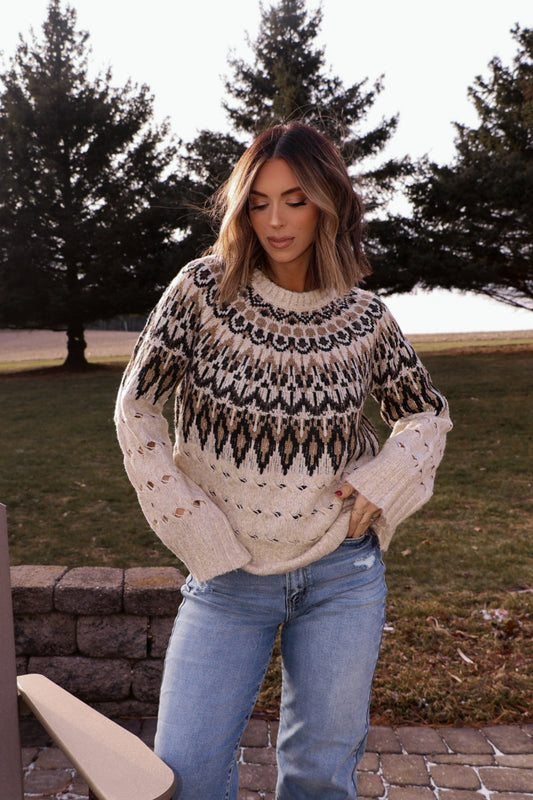 Steve Madden Cream Suzette Fair Isle Sweater - Magnolia Boutique