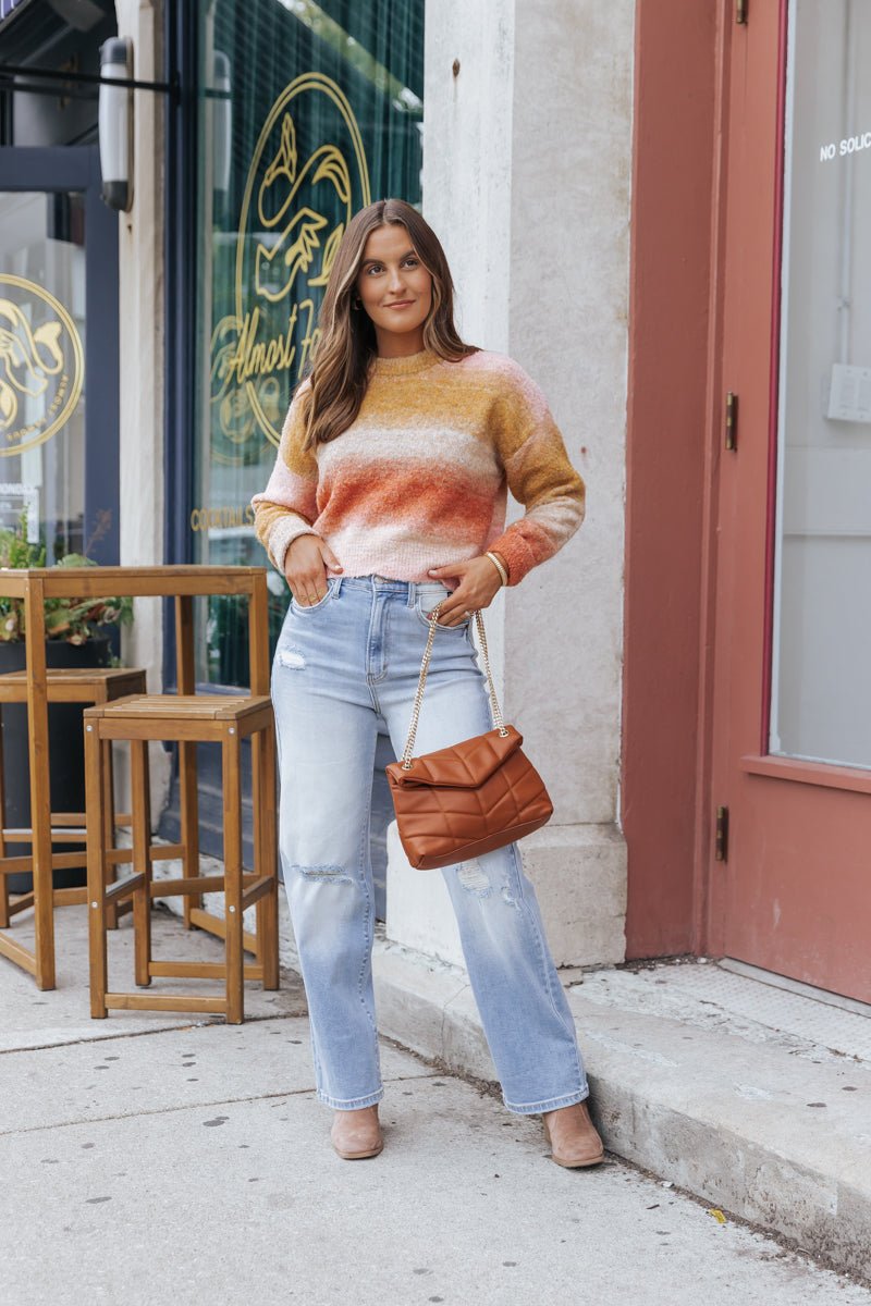 Sunset Multi Striped Pullover Sweater - Magnolia Boutique