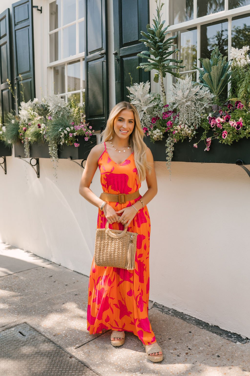 Sunset Stroll Orange Print Maxi Dress - Magnolia Boutique
