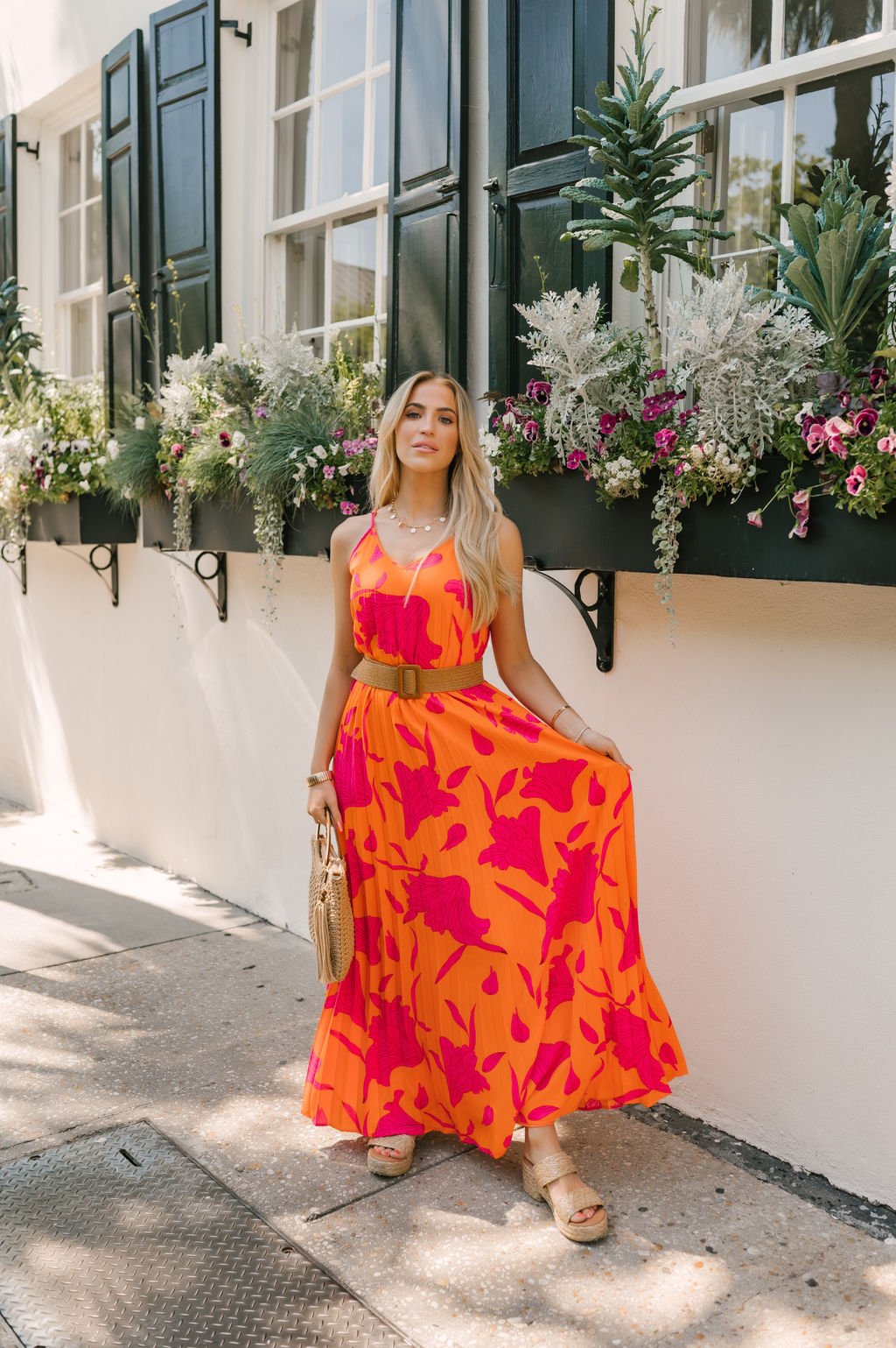 Sunset Stroll Orange Print Maxi Dress - Magnolia Boutique