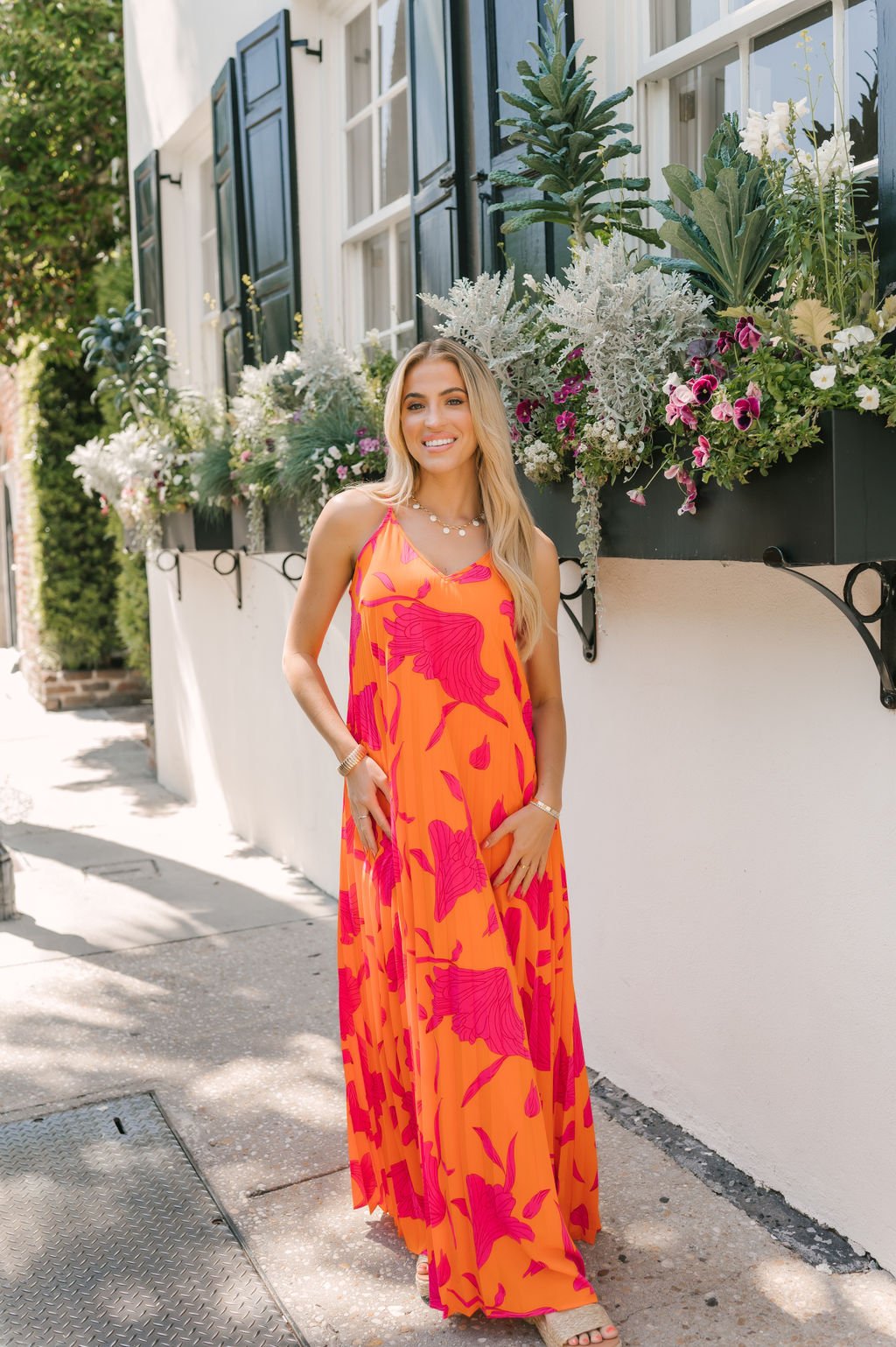 Sunset Stroll Orange Print Maxi Dress - Magnolia Boutique