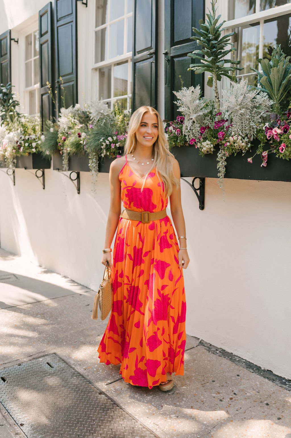 Sunset Stroll Orange Print Maxi Dress - Magnolia Boutique