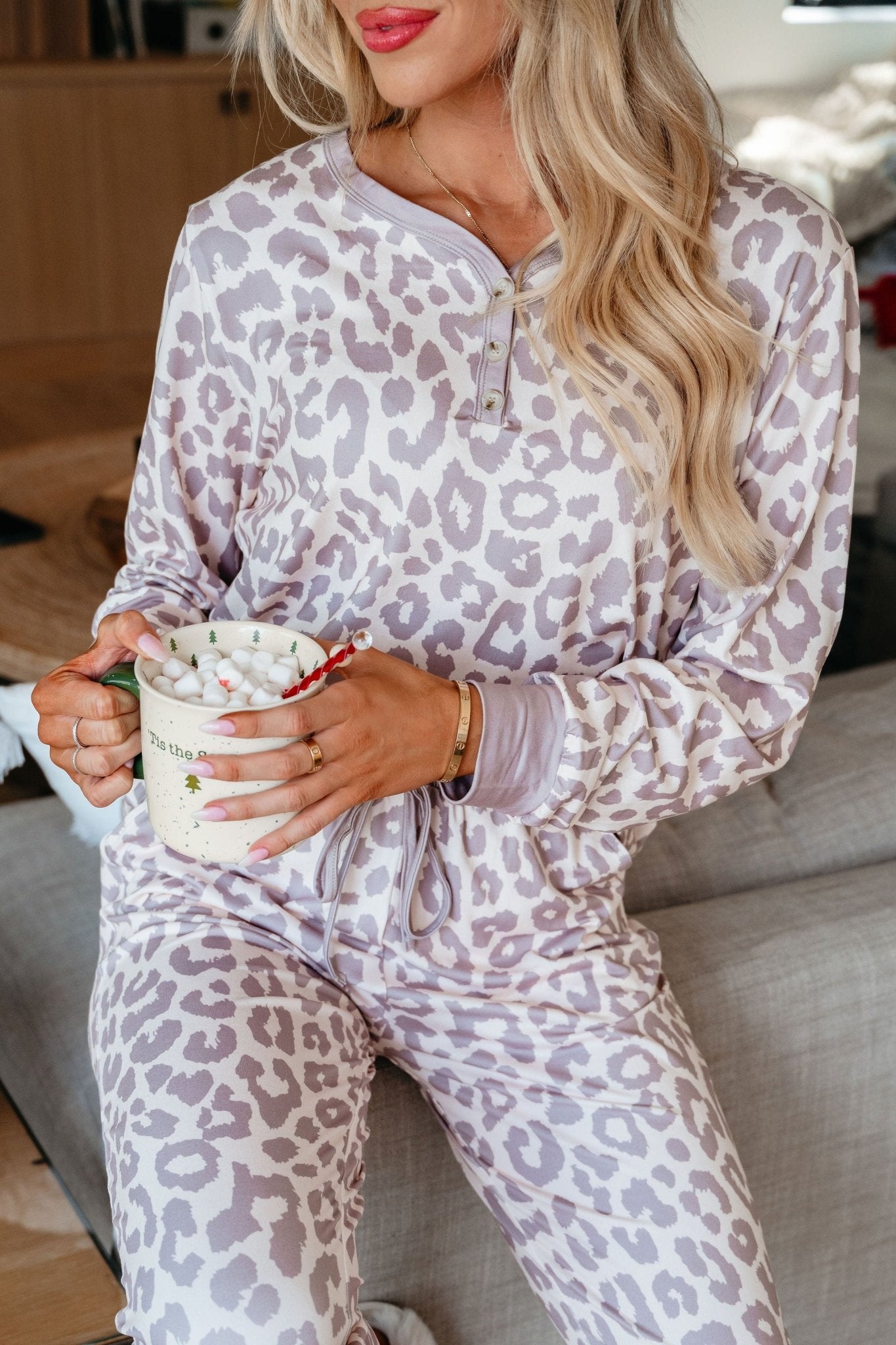 Super Soft Tan Leopard Print Pajama Set - Magnolia Boutique