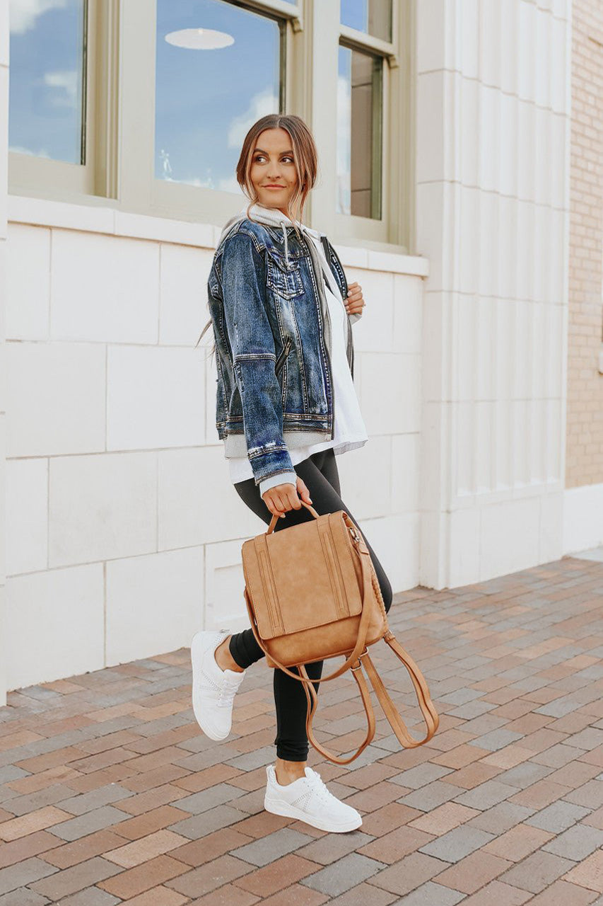 Denim Jacket with Hoodie: Medium Wash XL | Women's Online Boutique | Boho Chic Style