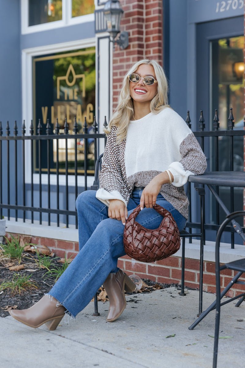 Sweet Autumn Cream Colorblock Sweater - Magnolia Boutique