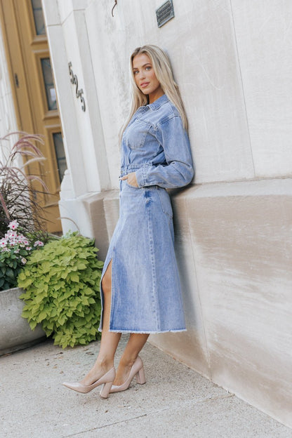 Take Me Out Denim Utility Dress - Magnolia Boutique