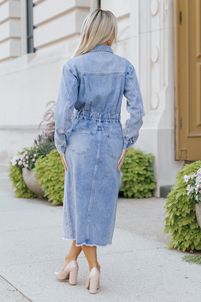 Take Me Out Denim Utility Dress - Magnolia Boutique