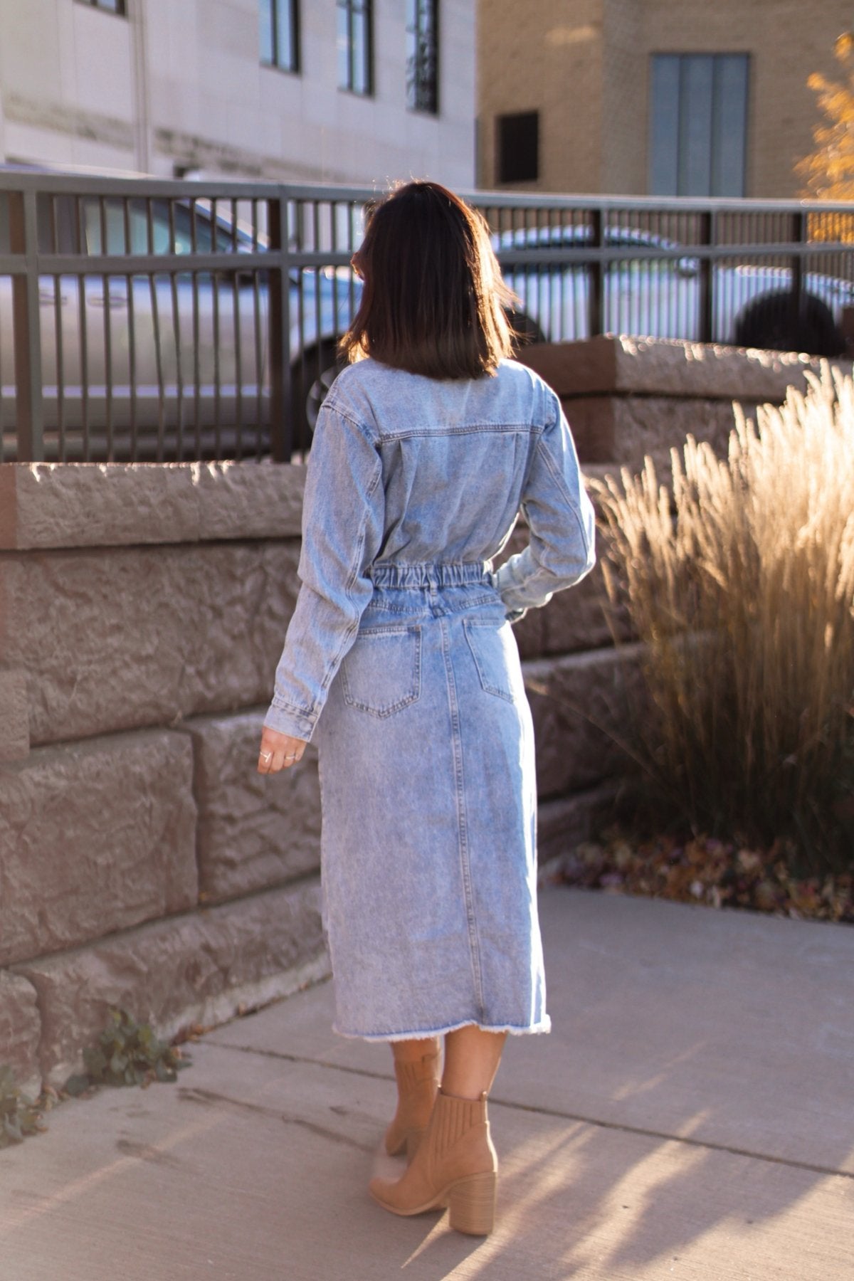 Take Me Out Denim Utility Dress