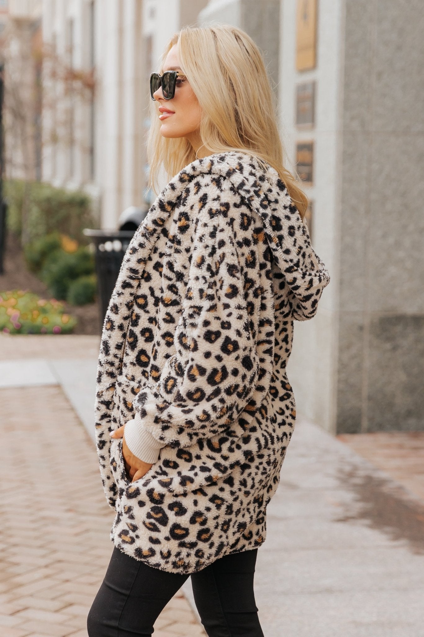 Tan Leopard Print Fur Hooded Jacket - Magnolia Boutique