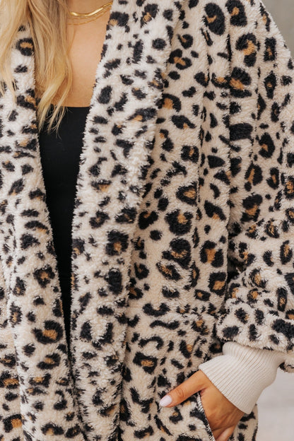 Tan Leopard Print Fur Hooded Jacket - Magnolia Boutique