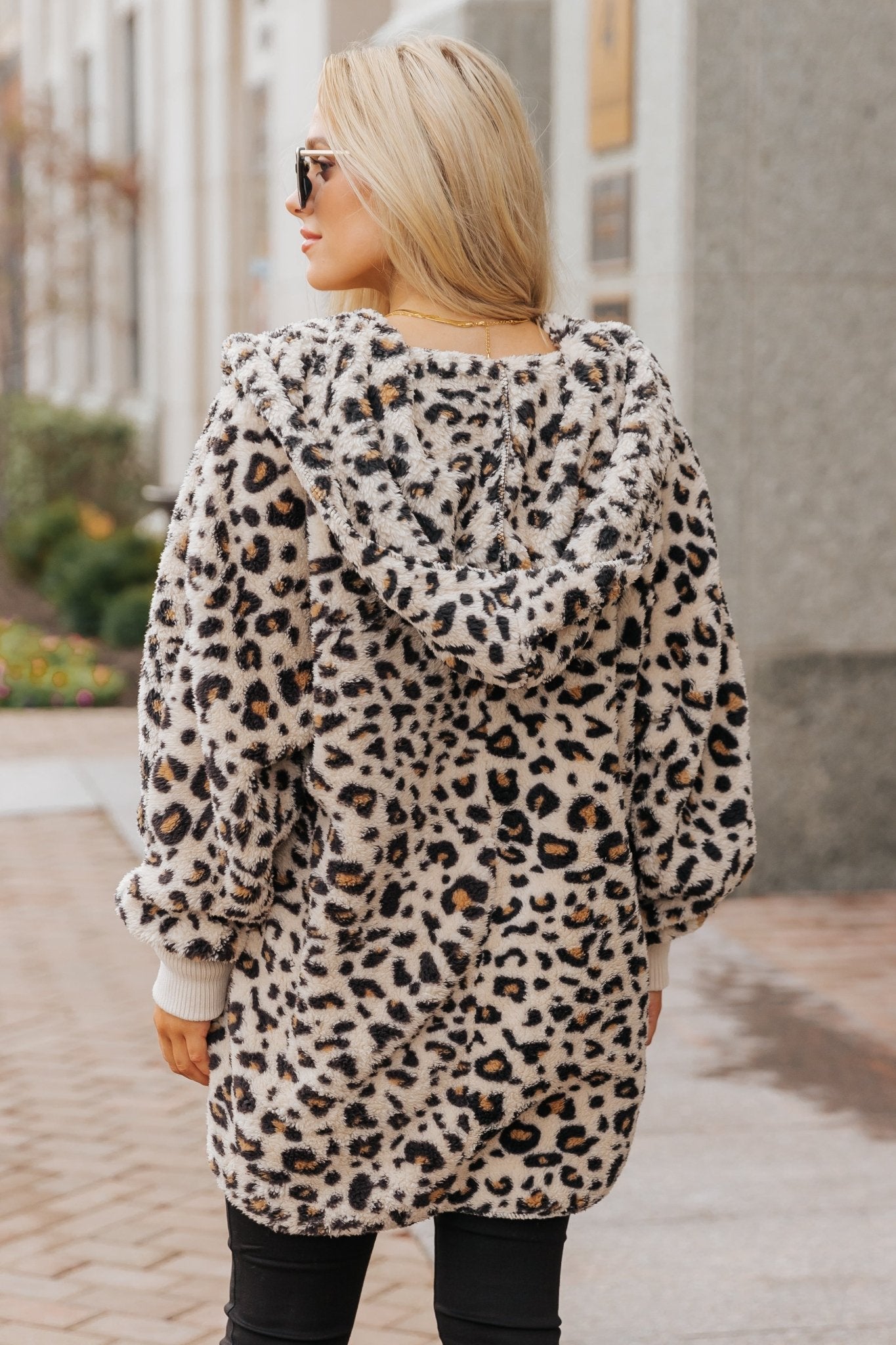 Tan Leopard Print Fur Hooded Jacket - Magnolia Boutique