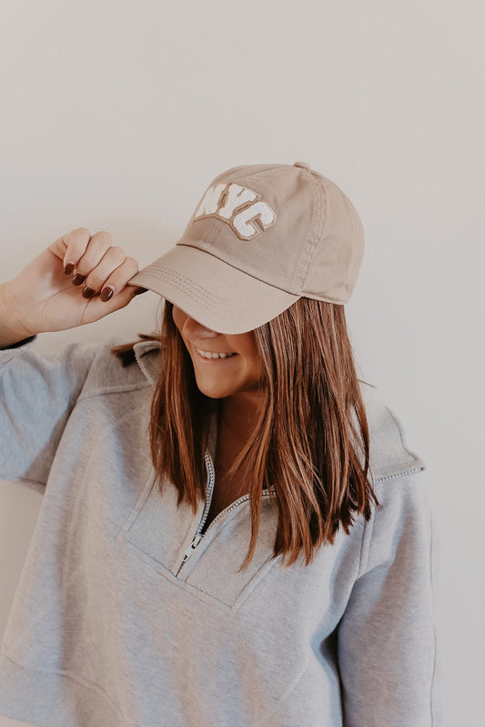 Taupe NYC Baseball Cap - Magnolia Boutique