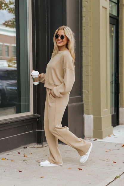 Taupe Scuba Lounge Sweatpants - Magnolia Boutique