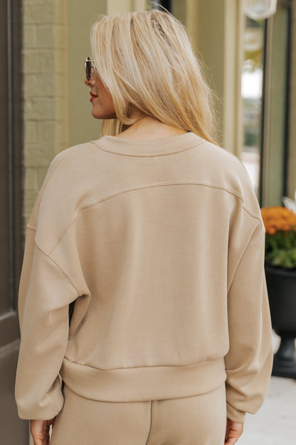 Taupe Scuba Lounge Sweatshirt - Magnolia Boutique