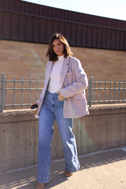 Taupe Single Breasted Winter Blazer - Magnolia Boutique