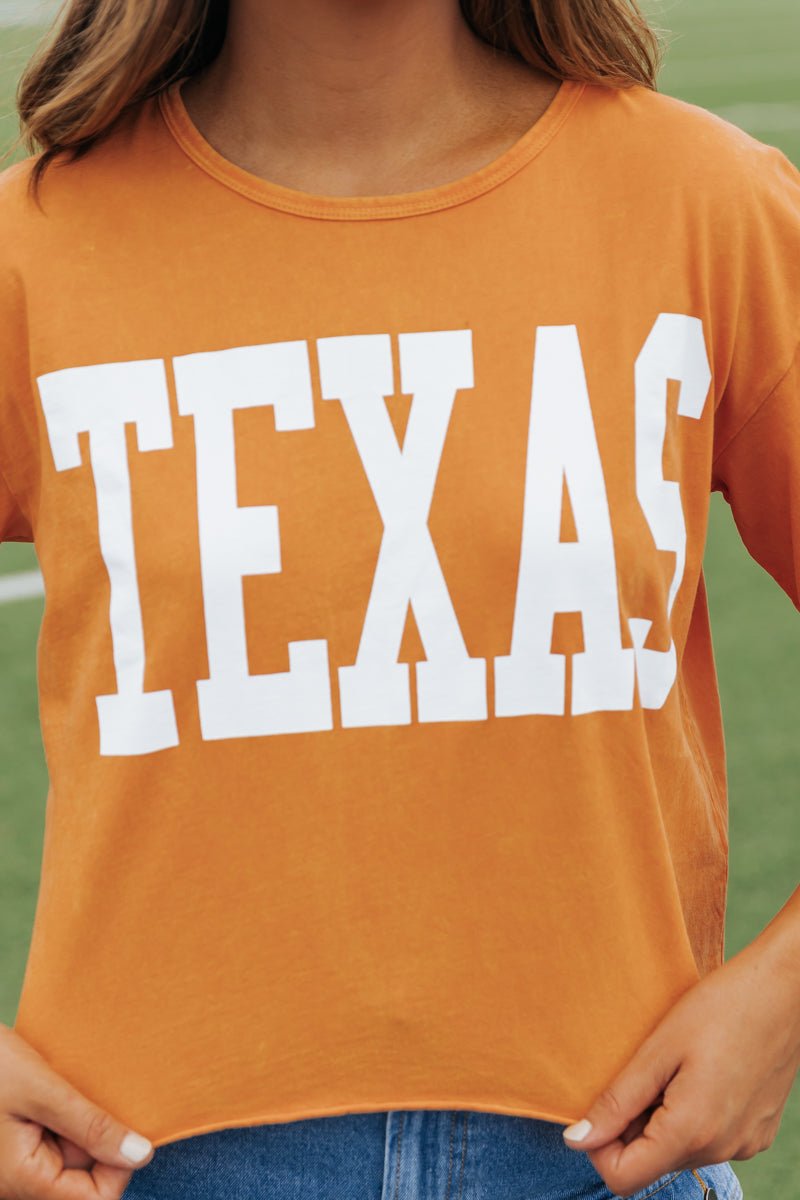 Texas Short Sleeve Game Day Tee - Orange - Magnolia Boutique